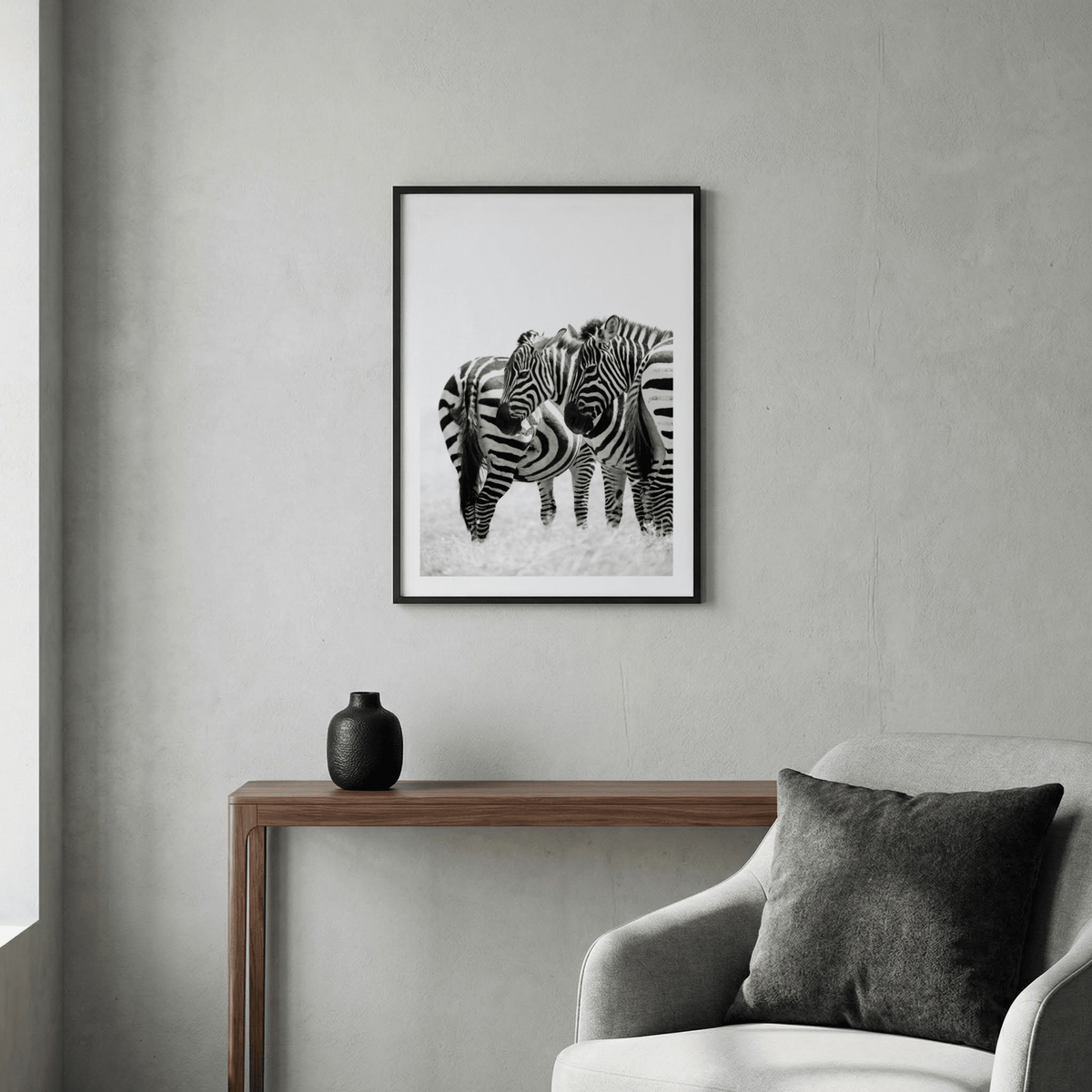 Minimalist animal print capturing symmetric zebra stripes