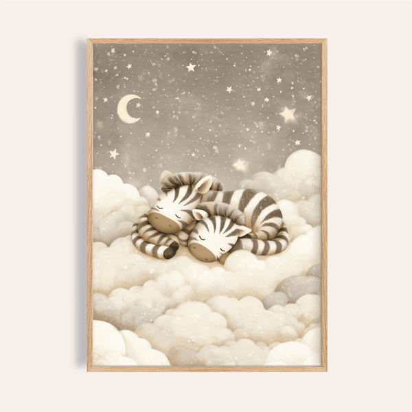 Zebra Nursery Art in beige and white, nursery print for baby room wall