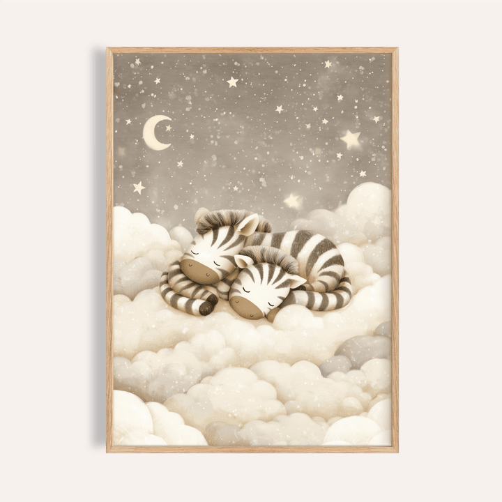Zebra Nursery Art in beige and white, nursery print for baby room wall