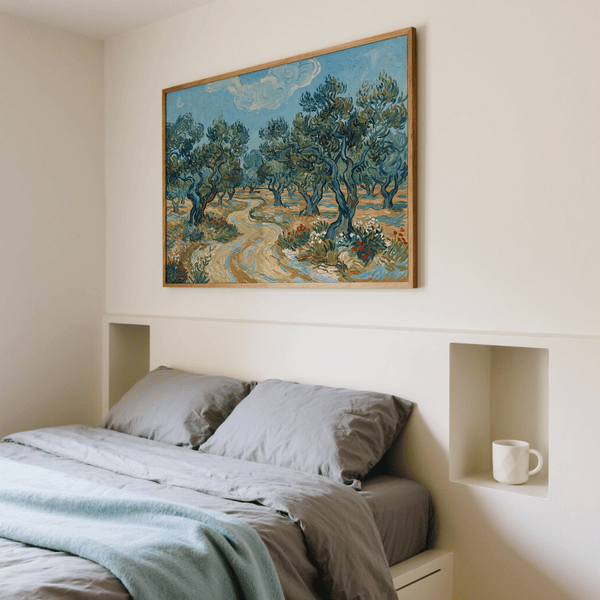 Olive Tree Landscape Print with Blue sky and Beige earth perfect for hallway wall art