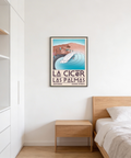 Bottom text area of Las Palmas Wall Art print featuring La Cicer Las Palmas and coordinate-style numbers