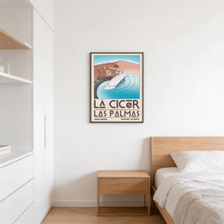 Bottom text area of Las Palmas Wall Art print featuring La Cicer Las Palmas and coordinate-style numbers