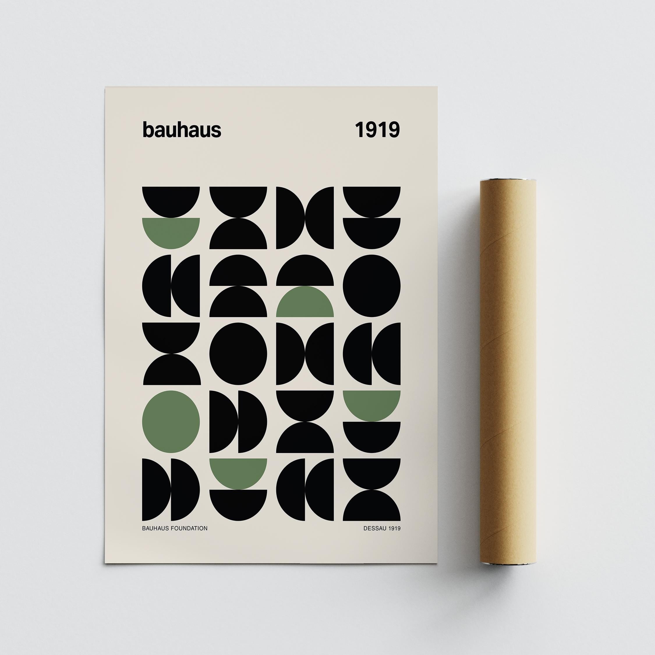 Gallery Print | Black and Green Bauhaus-Inspired Wall Art