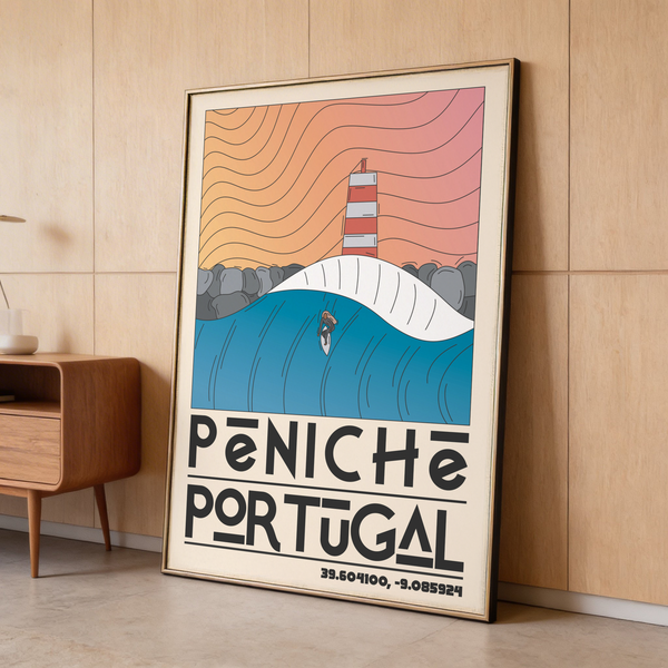 Peniche Portugal Wall Art closeup of stair lines and horizon symmetry