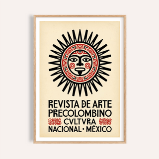 Mexican Art Print sun mask poster with Spanish text
