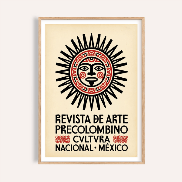 Mexican Art Print sun mask poster with Spanish text