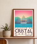 Palacio De Cristal Print illustration in Pink and Blue palette