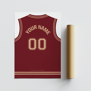 Presenting basketball jersey back wall art print with custom name text and outlined number 00