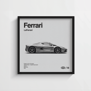 Minimalist LaFerrari Poster in Black for home office design