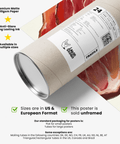 Parma Ham Poster for stylish kitchen wall in red and white palette