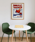Boulevardier Cocktail Print in bold Red, Orange, Blue for lounge wall art