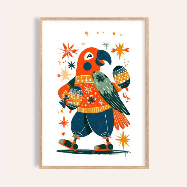 Playful Animal Poster Multicolored wall art for children's playroom