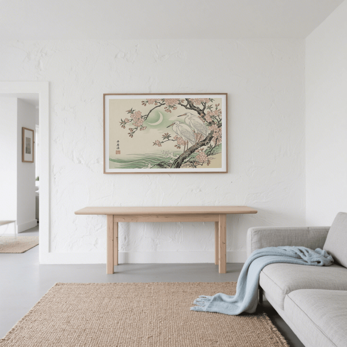 Bordered layout preview of Heron Wall Art with subtle margin