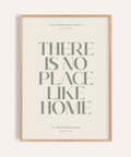 No place like home print Beige Green living room wall art poster