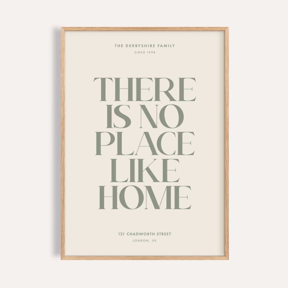 No place like home print Beige Green living room wall art poster