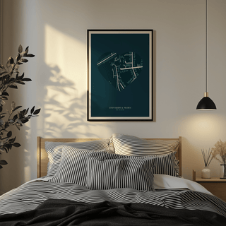 Personalized Love Map Poster with Green, White colors for living room art print