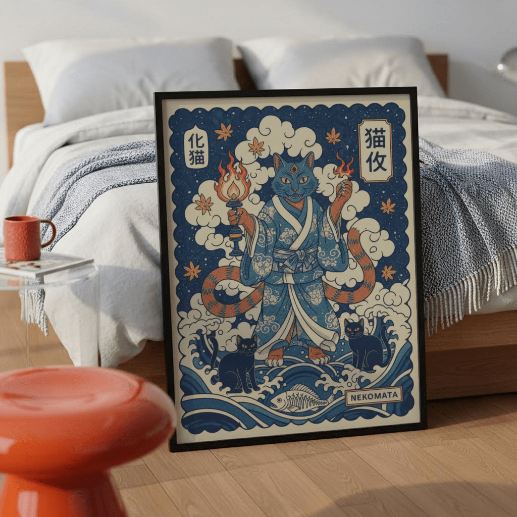Nekomata Cat Wall Art | Japanese Myth Poster Nekomata Cat Wall Art | Japanese Myth Poster