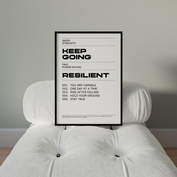 Minimalist inspirational print ideal for mental health support spaces.