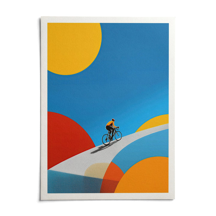 Abstract Bike Poster, shown as an unframed paper print on a plain white background