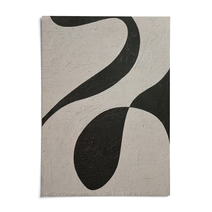 Abstract Black and White Art, shown as an unframed paper print on a plain white background