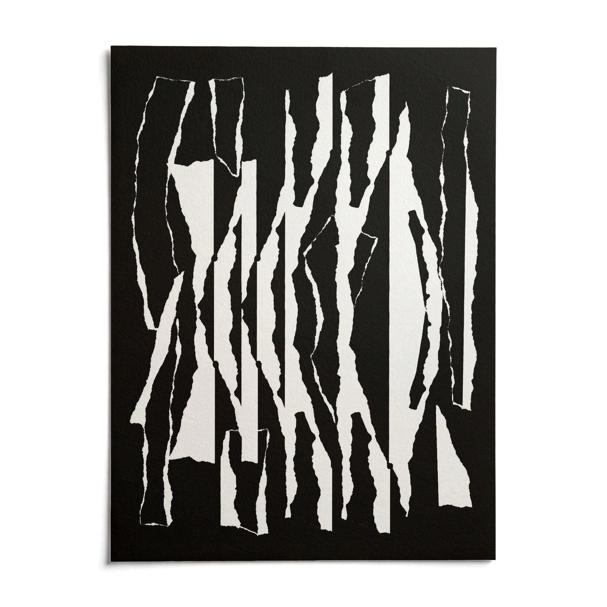 Abstract Black And White, shown as an unframed paper print on a plain white background