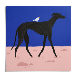 Abstract Black Dog Poster, shown as an unframed paper print on a plain white background