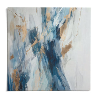 Abstract Blue Wall Art, shown as an unframed paper print on a plain white background