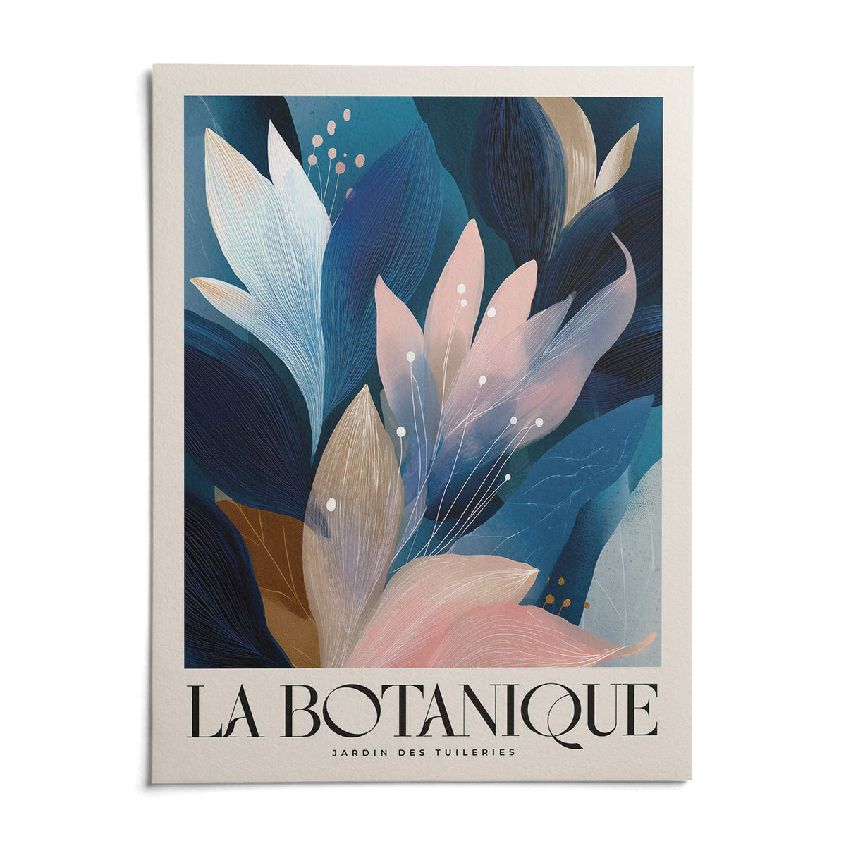 Abstract Botanical Art Print, shown as an unframed paper print on a plain white background