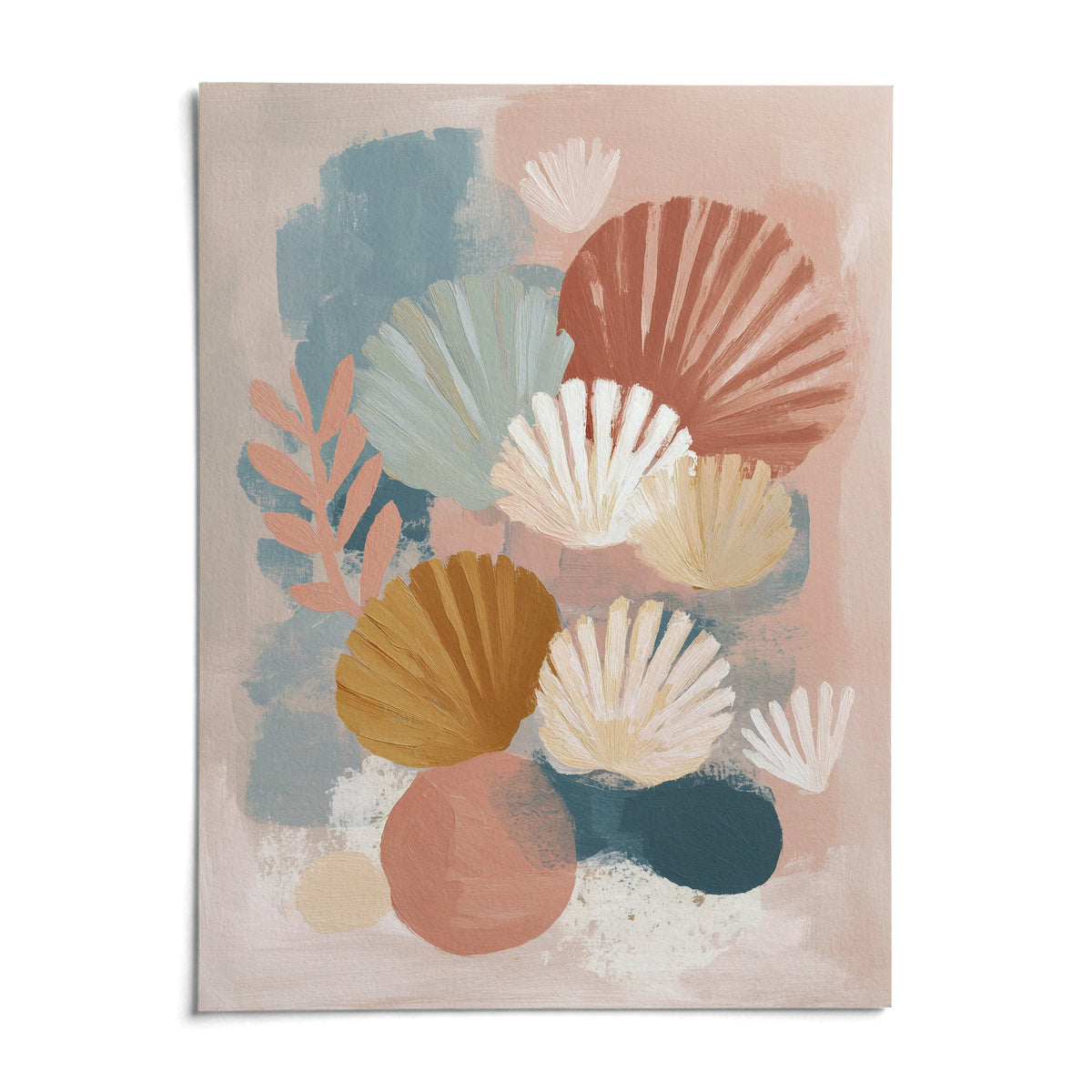Abstract Botanical Print, shown as an unframed paper print on a plain white background