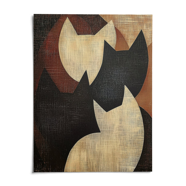Abstract Cat Art, shown as an unframed paper print on a plain white background