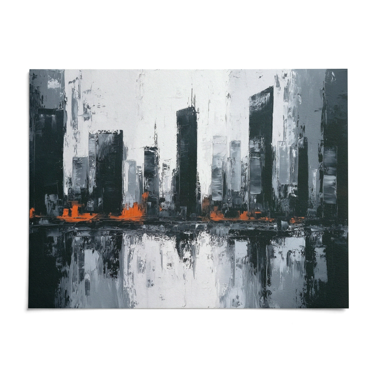 Abstract City Wall Art, shown as an unframed paper print on a plain white background