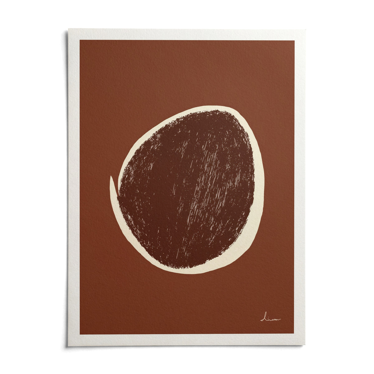 Abstract Earth Tone Art Print, shown as an unframed paper print on a plain white background
