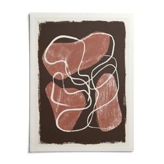 Abstract Earth Tone Print, shown as an unframed paper print on a plain white background