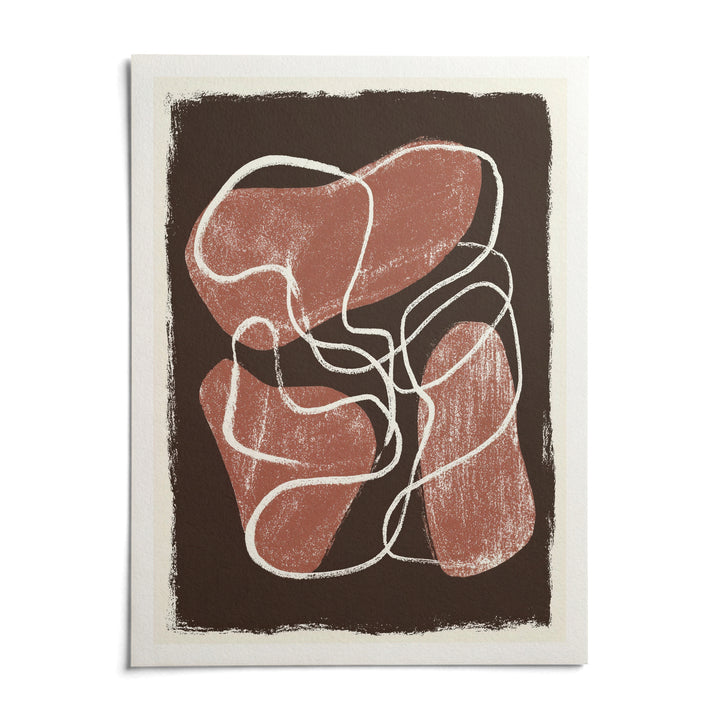 Abstract Earth Tone Print, shown as an unframed paper print on a plain white background