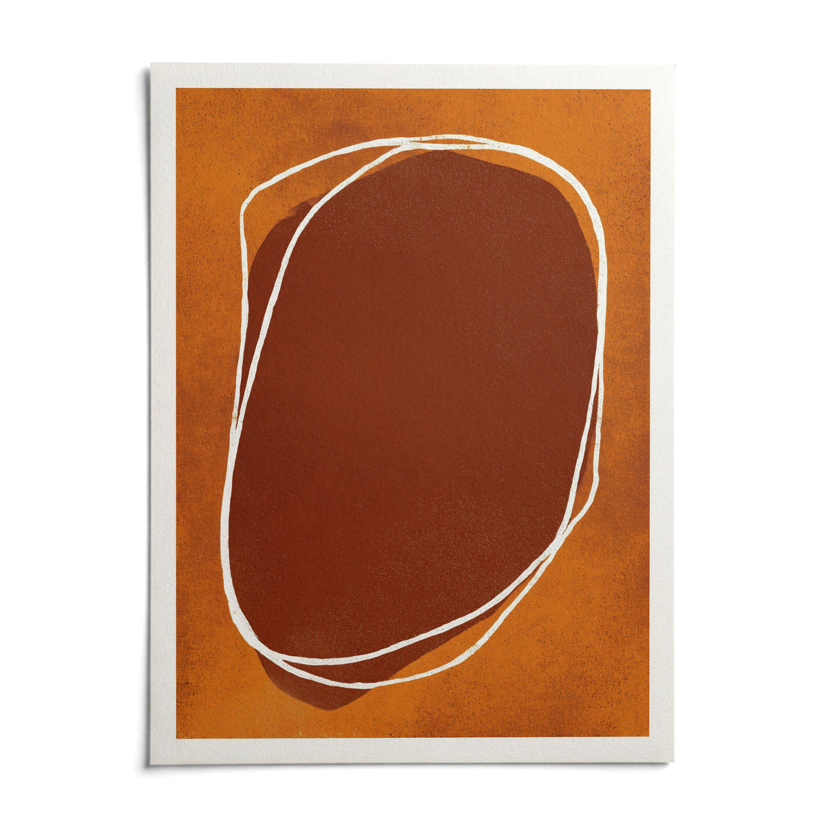 Abstract Earth Tone Wall Art, shown as an unframed paper print on a plain white background