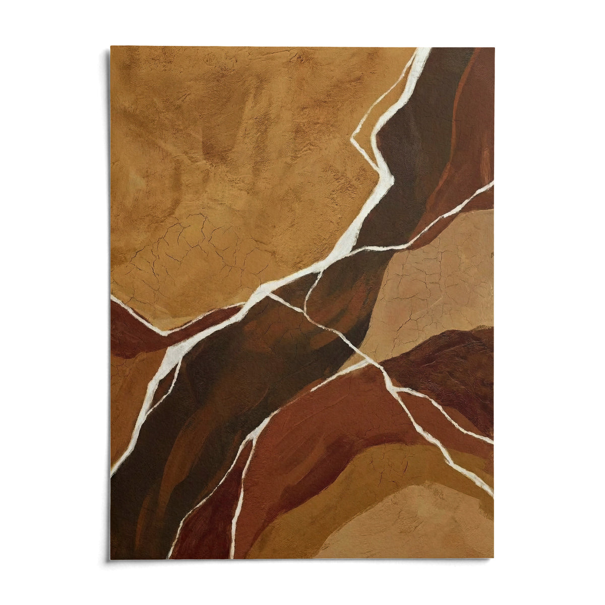 Abstract Earth Tones Art, shown as an unframed paper print on a plain white background
