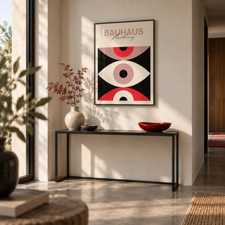 Abstract Eye Poster, framed on the wall of a modern hallway