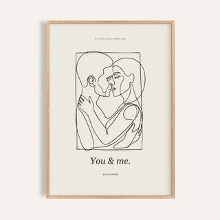 Abstract Figures personalised print, shown framed in natural wood