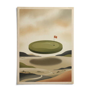 Abstract Golf Wall Art, shown as an unframed paper print on a plain white background