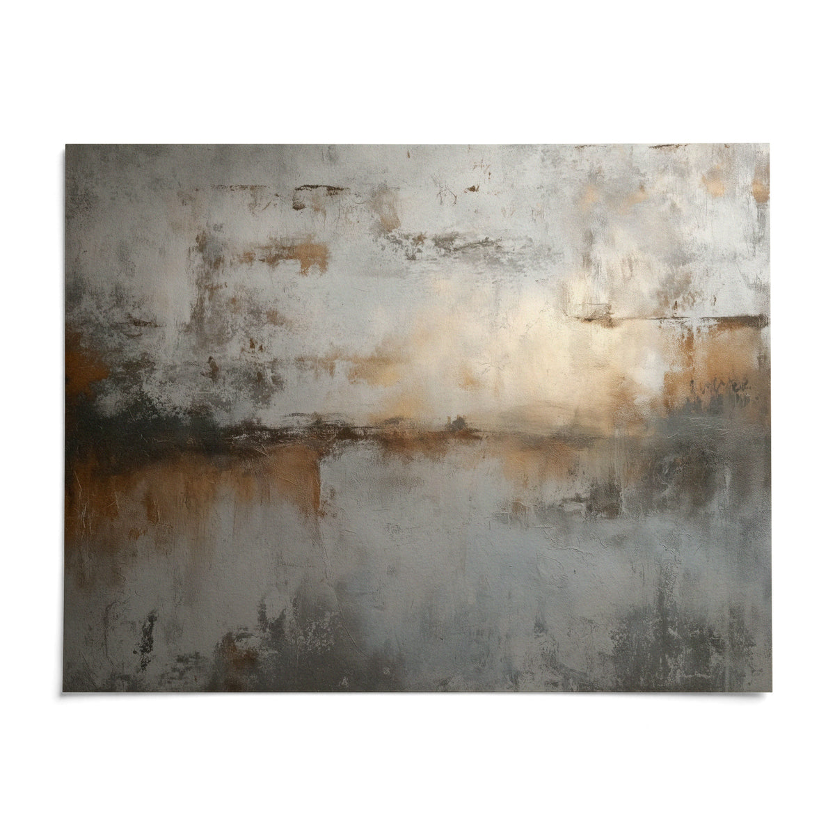 Abstract Gray Art Print, shown as an unframed paper print on a plain white background