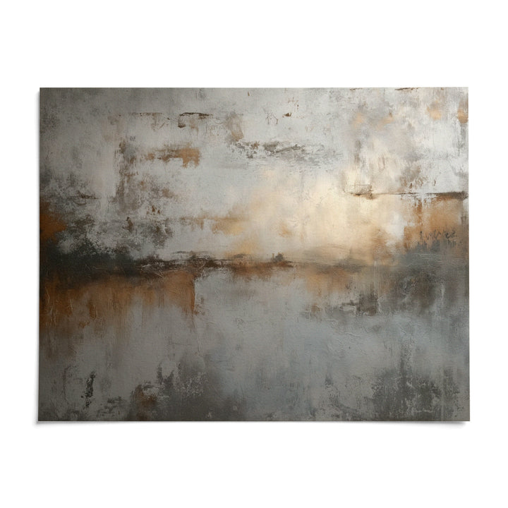 Abstract Gray Art Print, shown as an unframed paper print on a plain white background