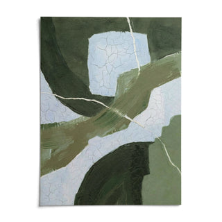 Abstract Green Wall Art, shown as an unframed paper print on a plain white background