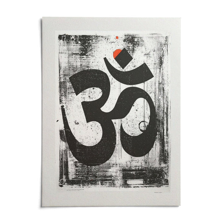 Abstract Om Art Print, shown as an unframed paper print on a plain white background