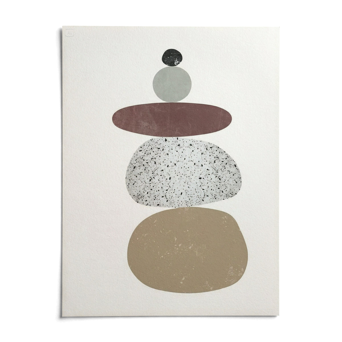 Abstract Rock Art Print, shown as an unframed paper print on a plain white background