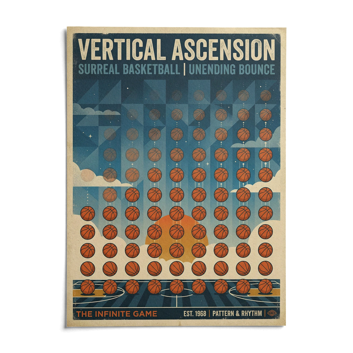 Abstract Sports Wall Art, shown as an unframed paper print on a plain white background