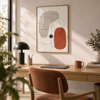 Abstract Wall Poster, framed on the wall of a quiet home office