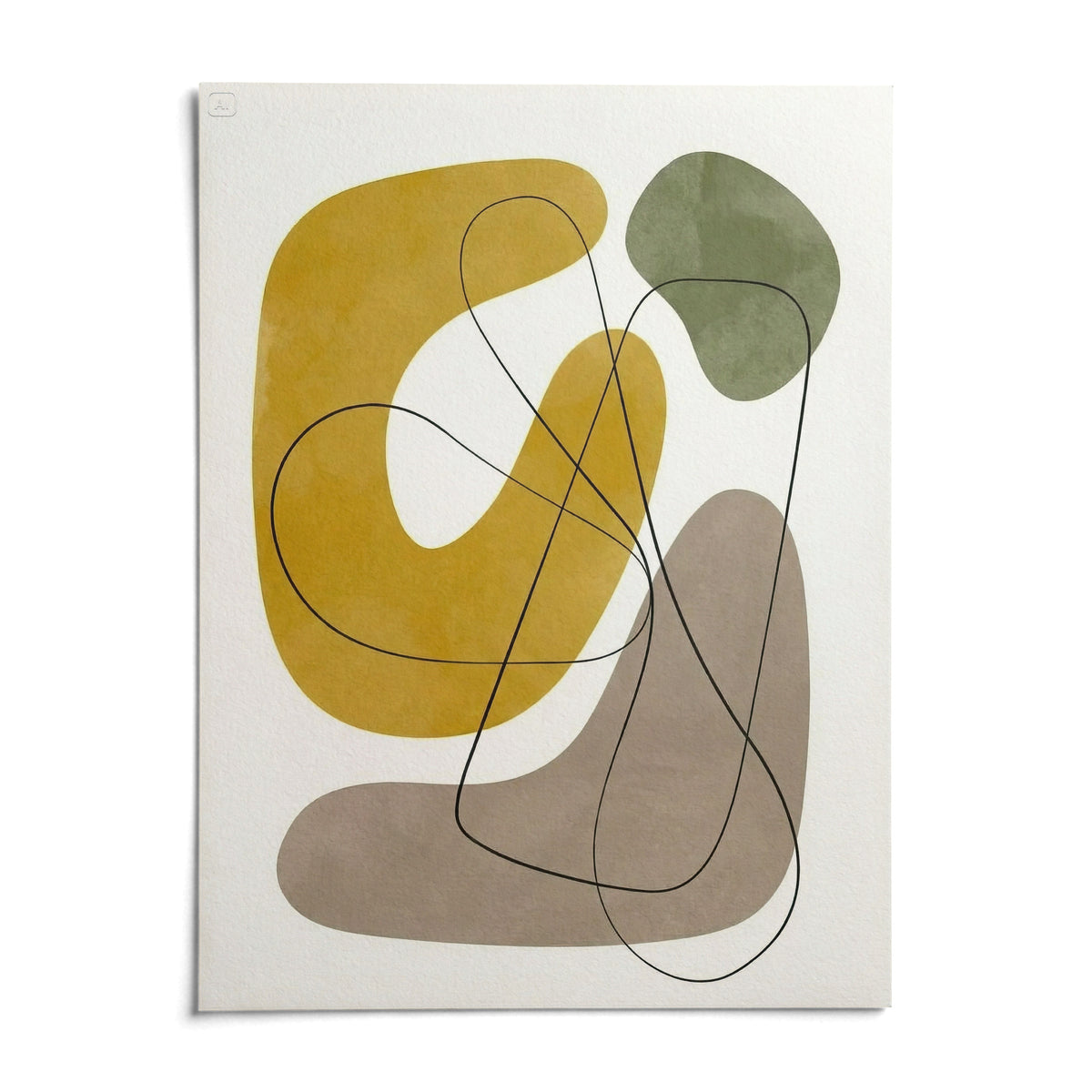 Abstract Wall Print, shown as an unframed paper print on a plain white background