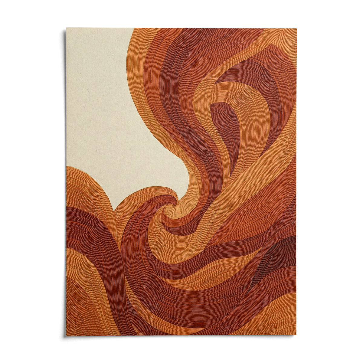 Abstract Wave Art Print, shown as an unframed paper print on a plain white background