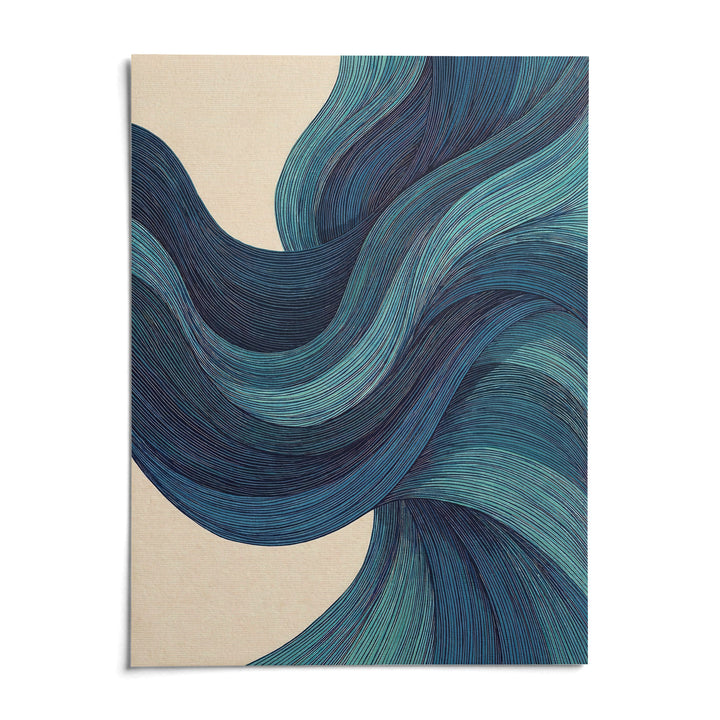 Abstract Wave Art, shown as an unframed paper print on a plain white background