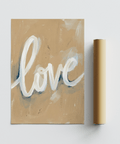 Modern Love Wall Art featuring blue white beige for office wall art